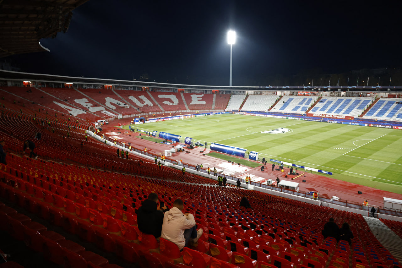 استادیوم رایکو میتیچ پس از دیدار ستاره سرخ بلگراد و منچسترسیتی